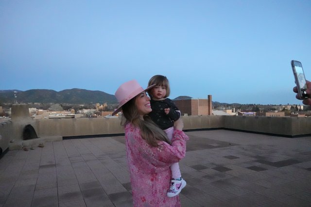 Mother and Daughter on the Santa Fe Rooftop