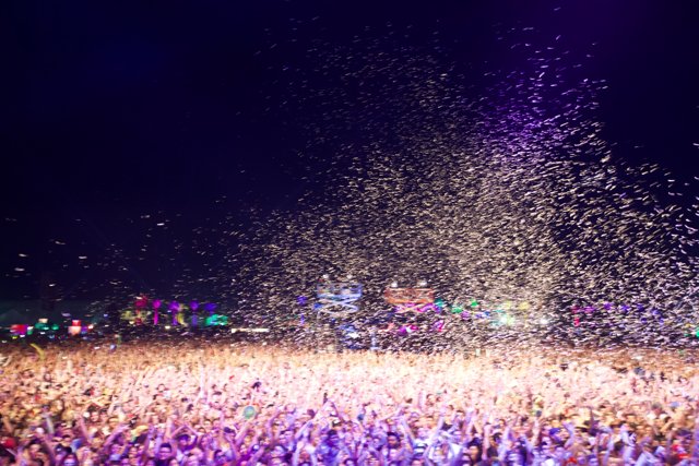 Confetti Rain at Coachella Concert