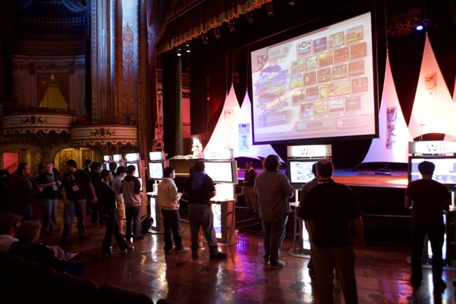 Crowd Gathers for Gaming Cinema Event