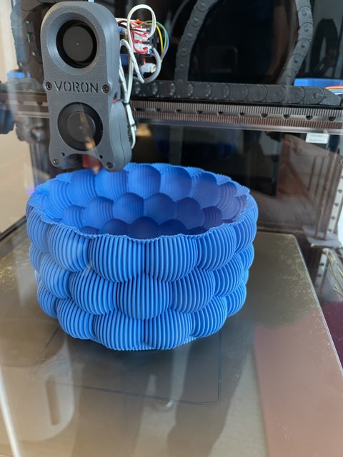 Blue Bowl of Intricate and Functional Design