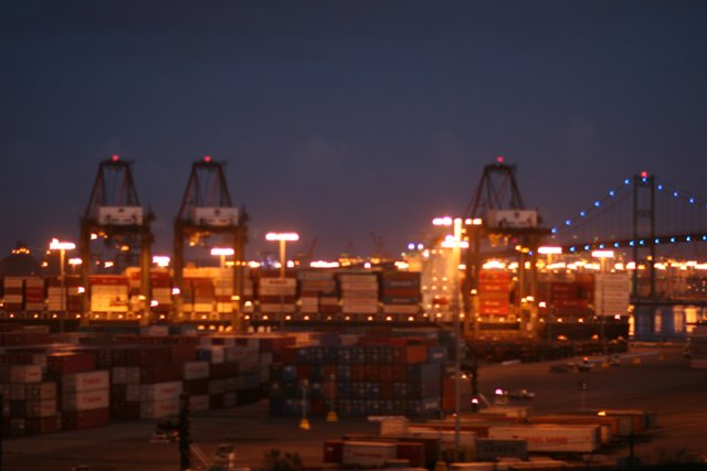 Nightfall at the Industrial Port