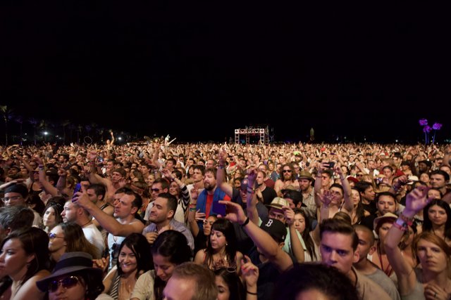 Coachella Concert Crowd Under the Night Sky