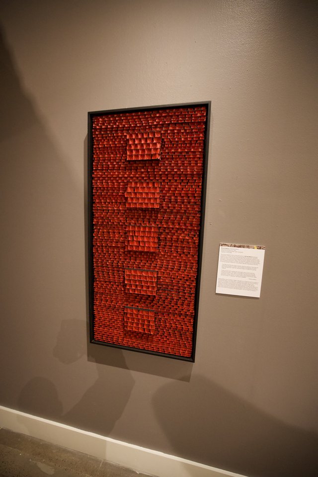 Contemporary Red Textile Art Installation in Gallery