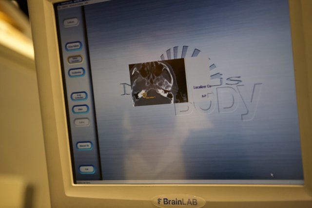 Person depicted on an electronic screen