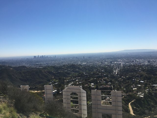 Hollywood Sign overlooking the Cityscape