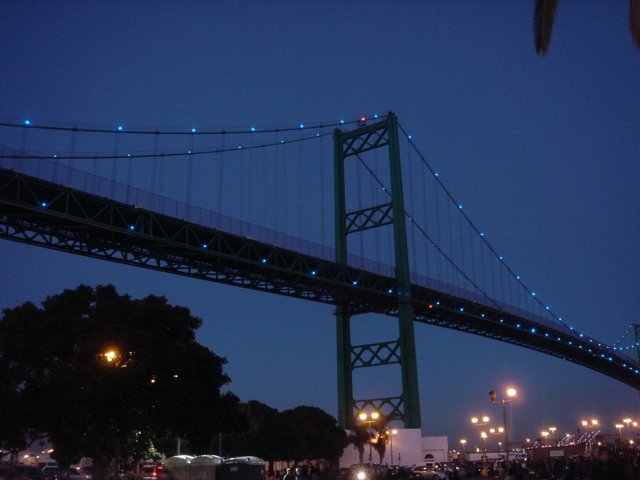 Illuminated Bridge in the Metropolis
