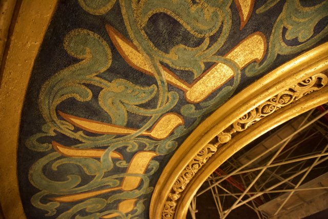 Ornate Gold and Blue Ceiling