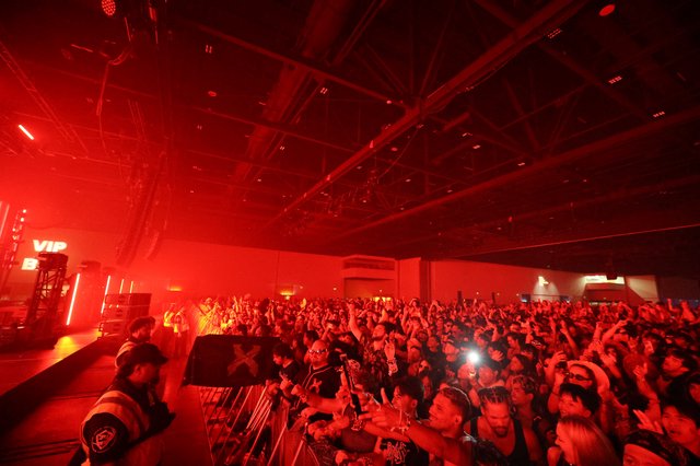 Red-Lit Crowd Surges at Wobbleland 2026 Festival