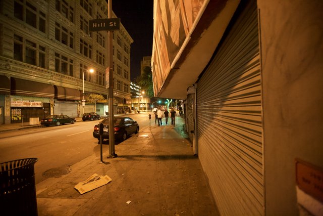 Nighttime Scene on Urban Street