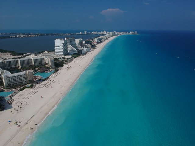 Bird's Eye View of Cancun Beach and Resort