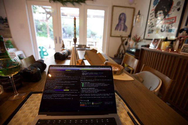 Remote Developer's Christmas Day Work from Home Setup