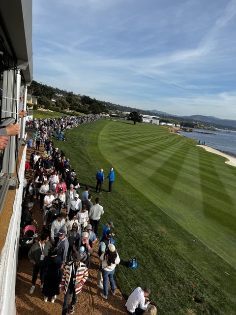 A Crowd Gathers at Pebble Beach