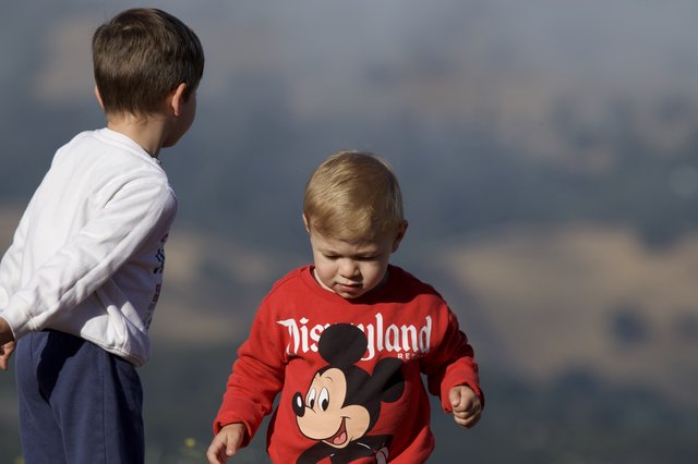 Two Young Brothers Exploring Mount Diablo Together