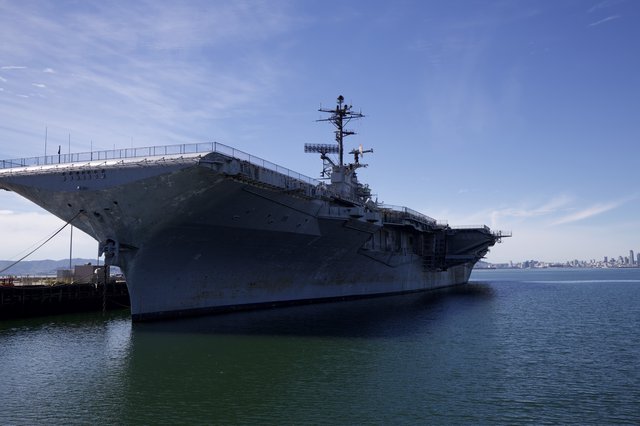 USS Hornet Aircraft Carrier Museum Docked in Bay