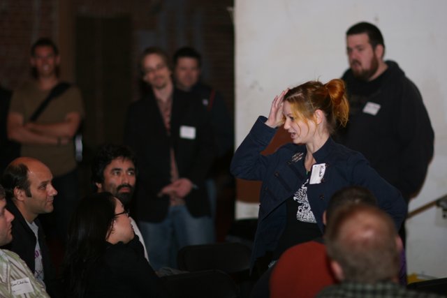 Woman Leading a Barcamp Discussion