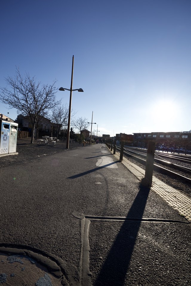 Early Morning Light at Train Station Platform