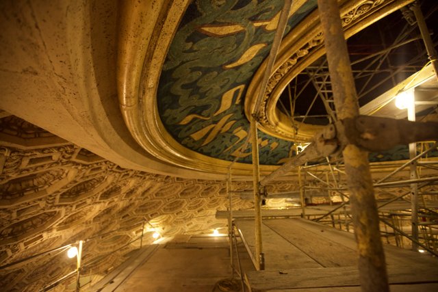 Scaffolding and Walkway in Temple Crypt