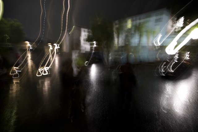Nocturnal Motion Blur on Wet Urban Street