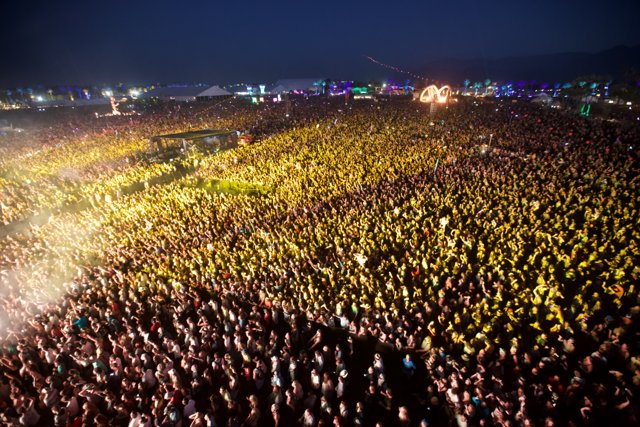 Nighttime Chaos at Coachella Festival