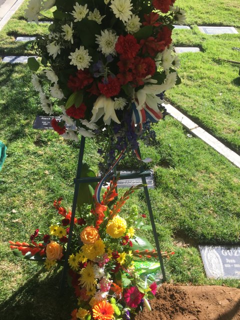 Flower Wreath on Grave