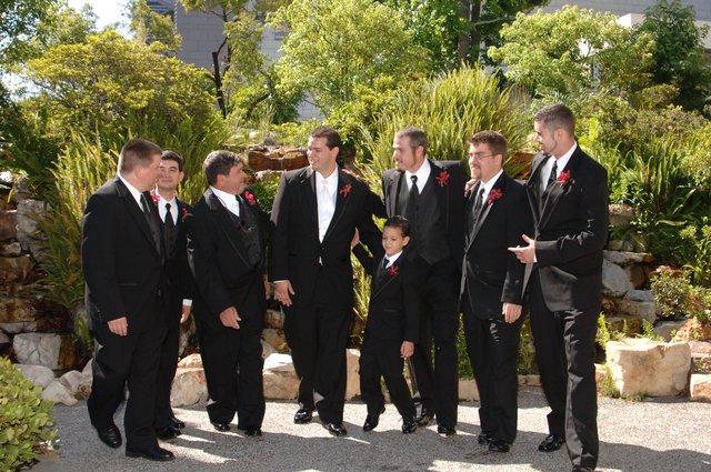 Groomsmen and Ring Bearer Celebrate Before the Wedding
