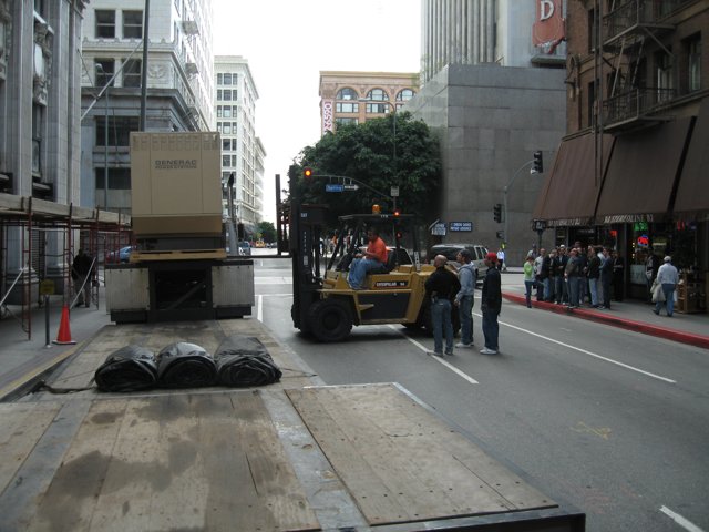 Forklift On The City Street