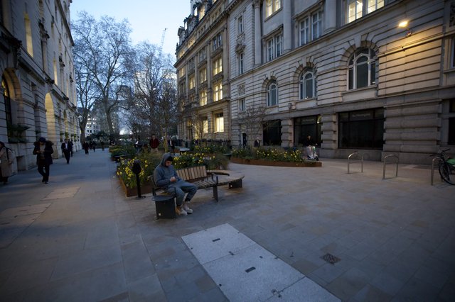 Urban Solitude in London at Dusk