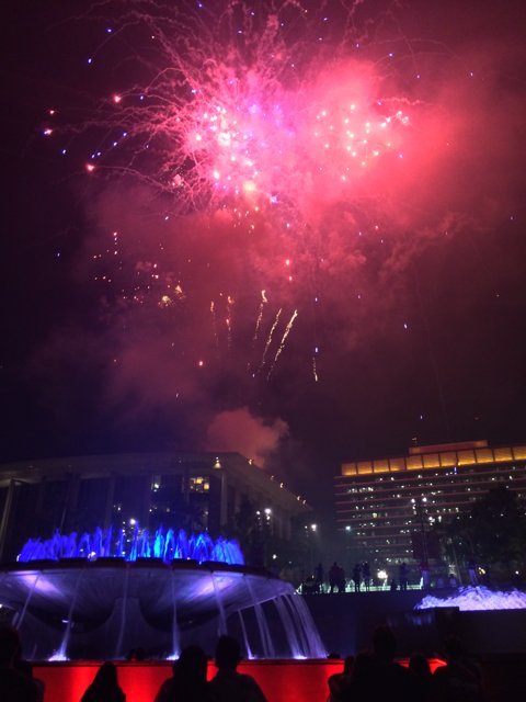 Fireworks Light Up the LA Night Sky