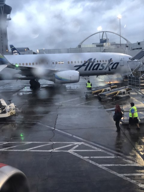 Alaska Airlines Boeing 737-800 Landing at the Airport