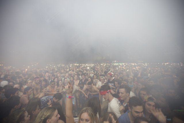 Smoke-filled Crowd at Coachella