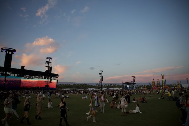 Evening Descends on Coachella 2024: Captured Moments and Colorful Skies