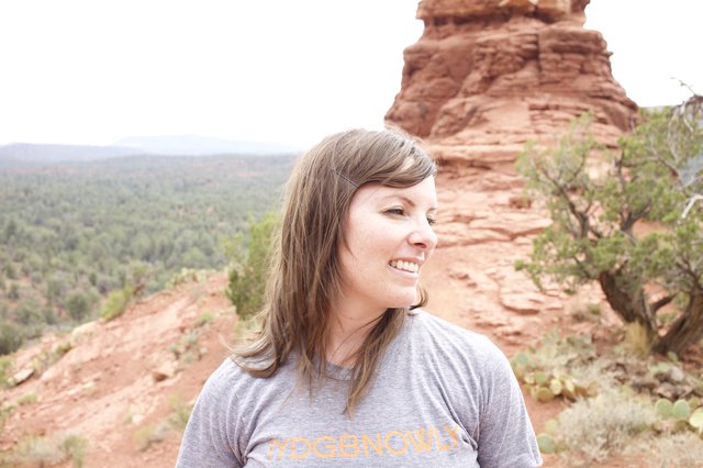 Smiling Woman at Sedona Red Rock Overlook