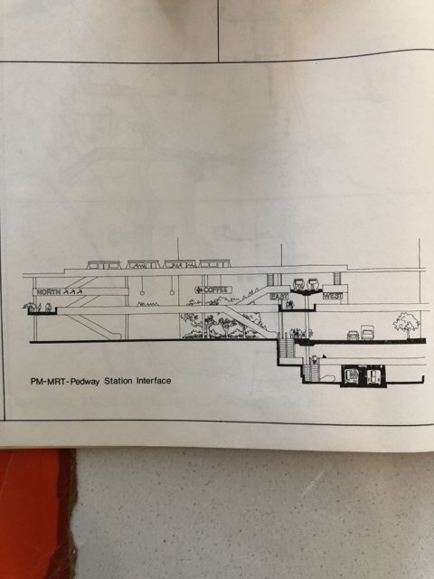 Technical drawing of a train station