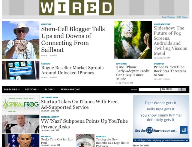 Wired Magazine Website Advertisement Featuring Ron Paul and Peter Stormare