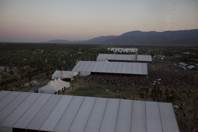 Aerial view of Coachella Festival Weekend 2