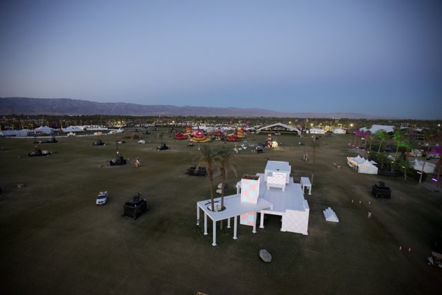 Aerial View of the White Tent at Coachella Weekend 2