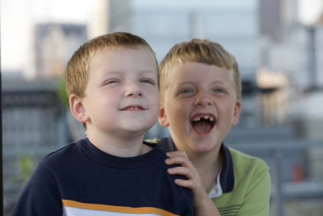 Two Boys Sharing a Laugh