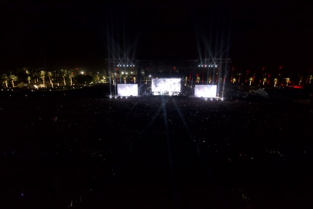 Lights and Crowd at Coachella Concert Stage