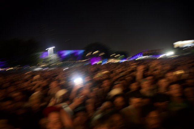 Pyrotechnic Crowd at Night Concert