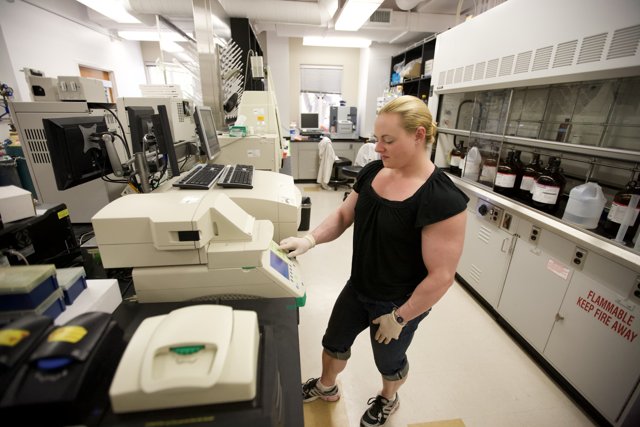 The Woman and Her Machine in the Caltech Lab