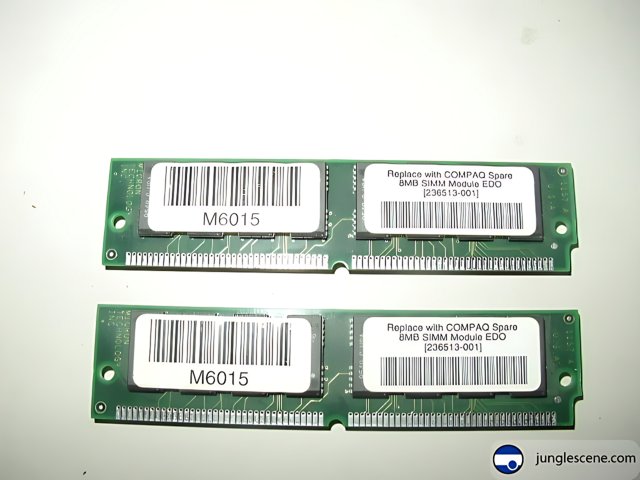 Computer RAM Memory Modules with Bar Codes