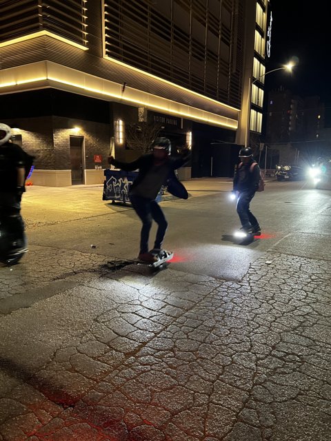 Urban Skateboarding Under the Night Sky