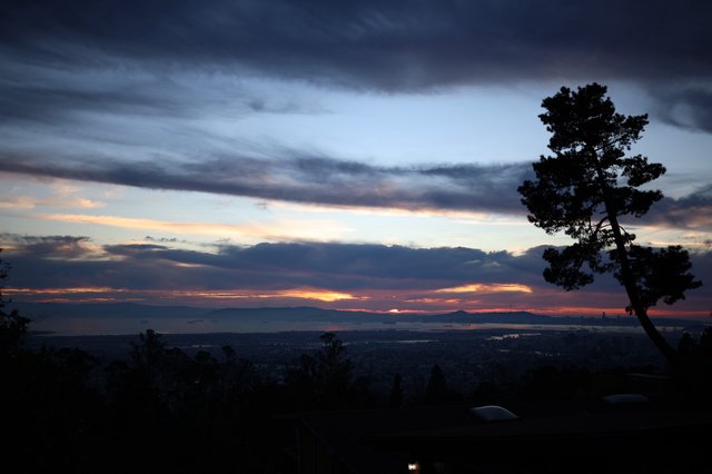 Dramatic Sunset Over San Francisco Bay Area