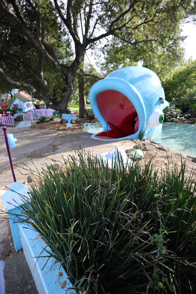 Whimsical Whale Sculpture at Fantasyland Miniature Golf Course
