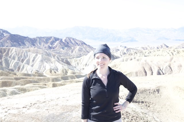 Smiling Hiker at Zabriskie Point Death Valley