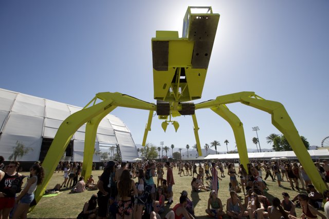 Giant Yellow Spider Takes Over Coachella