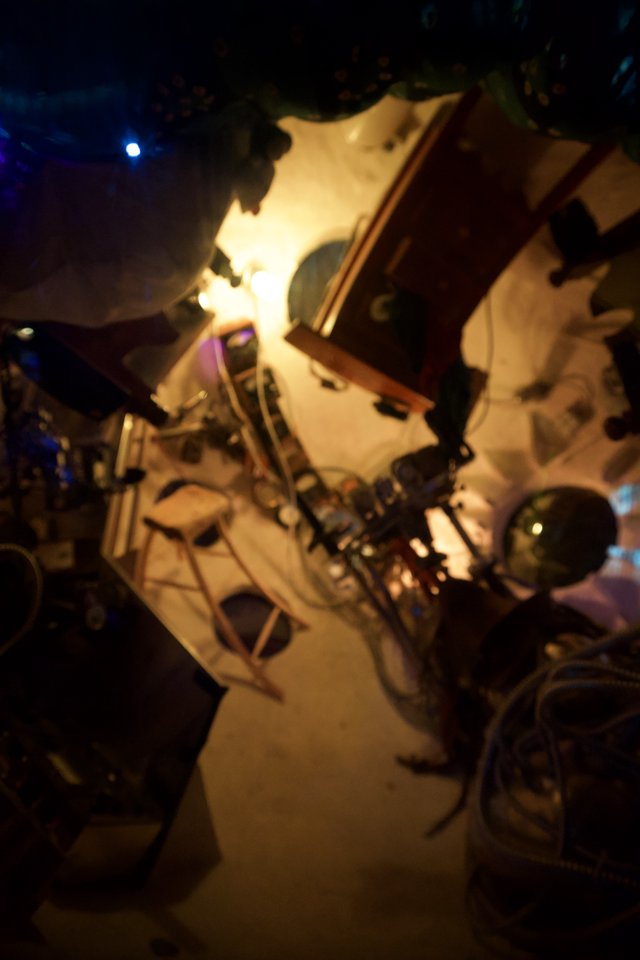 Night Scene at Outdoor Telescope Observatory Setup