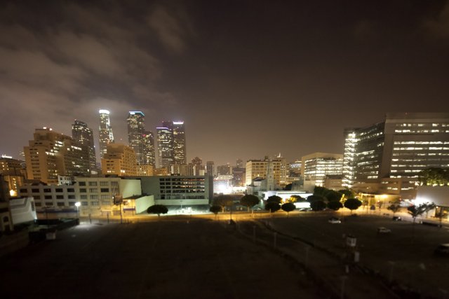 Illuminated City at Night