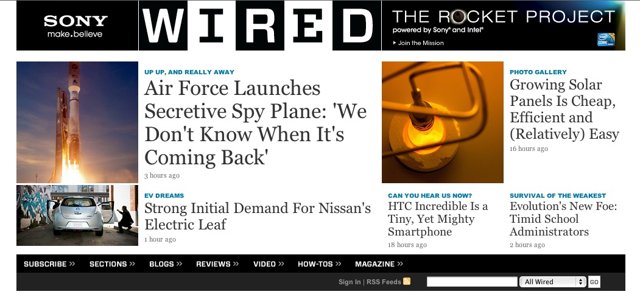 Wired Magazine's Car Advertisement on Sunset Sky