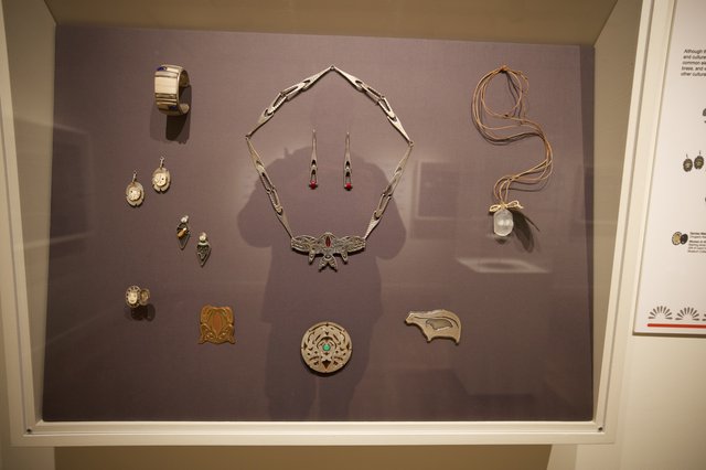 Native American Jewelry Display in Museum Exhibition